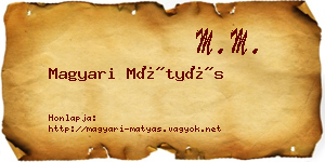 Magyari Mátyás névjegykártya